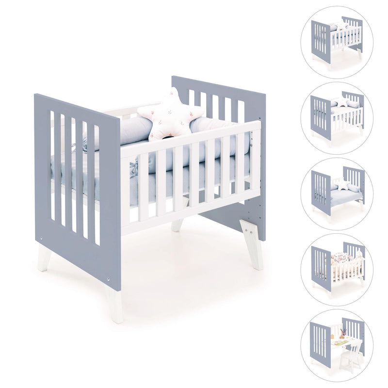 Culla 60x80 cm per co-sleeping (5in1) bianco/blu · Nexo Uno Blu denim