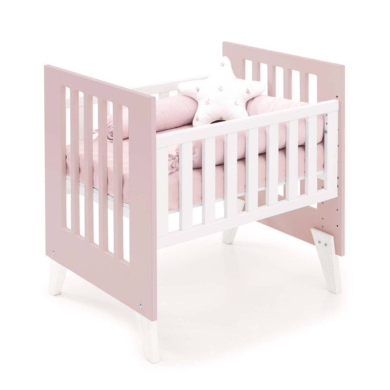 Culla 60x80 cm per co-sleeping (5in1) bianco/rosa chiaro · Nexo Uno Flamingo
