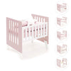Culla 60x80 cm per co-sleeping (5in1) bianco/rosa chiaro · Nexo Uno Flamingo