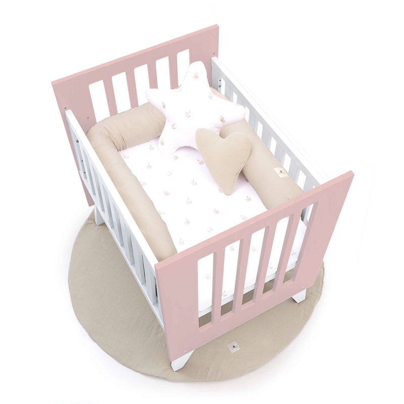 Culla 60x80 cm per co-sleeping (5in1) bianco/rosa chiaro · Nexo Uno Flamingo