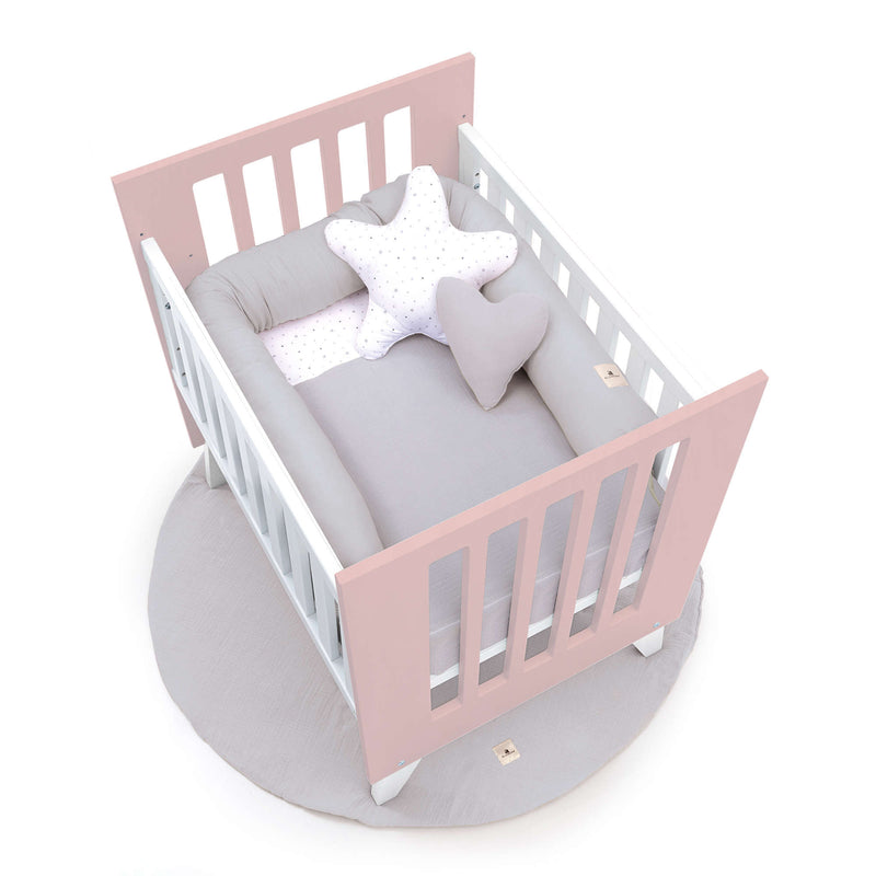 Culla 60x80 cm per co-sleeping (5in1) bianco/rosa chiaro · Nexo Uno Flamingo