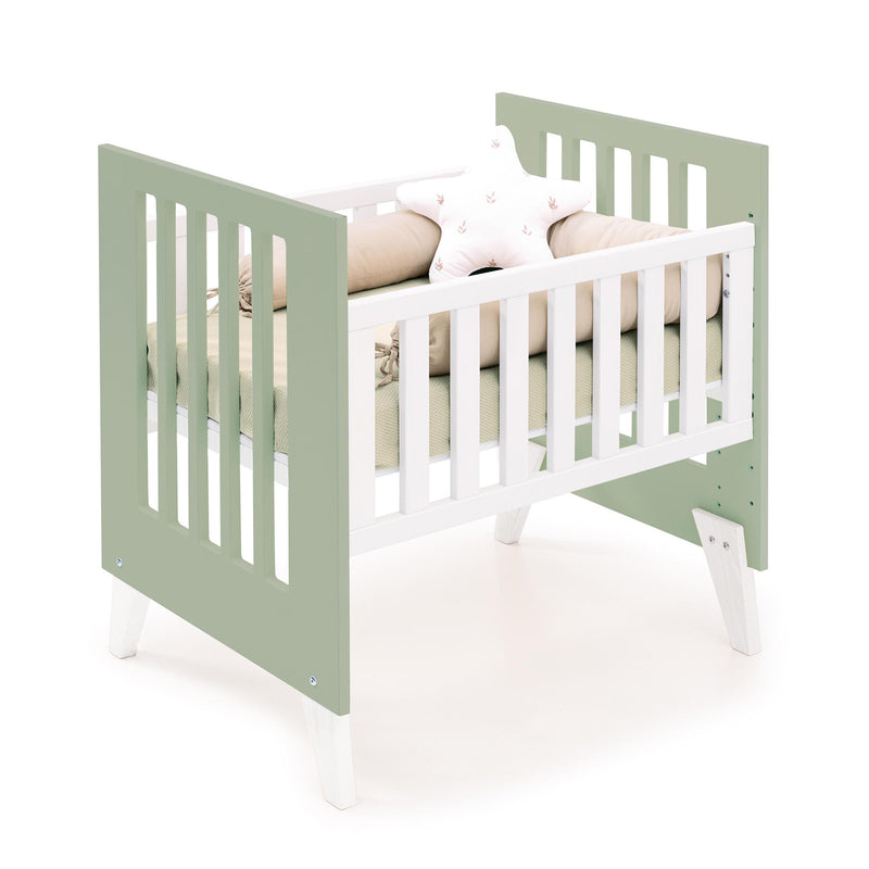 Culla 60x80 cm per co-sleeping (5in1) bianco/verde-oliva · Nexo Uno Erba