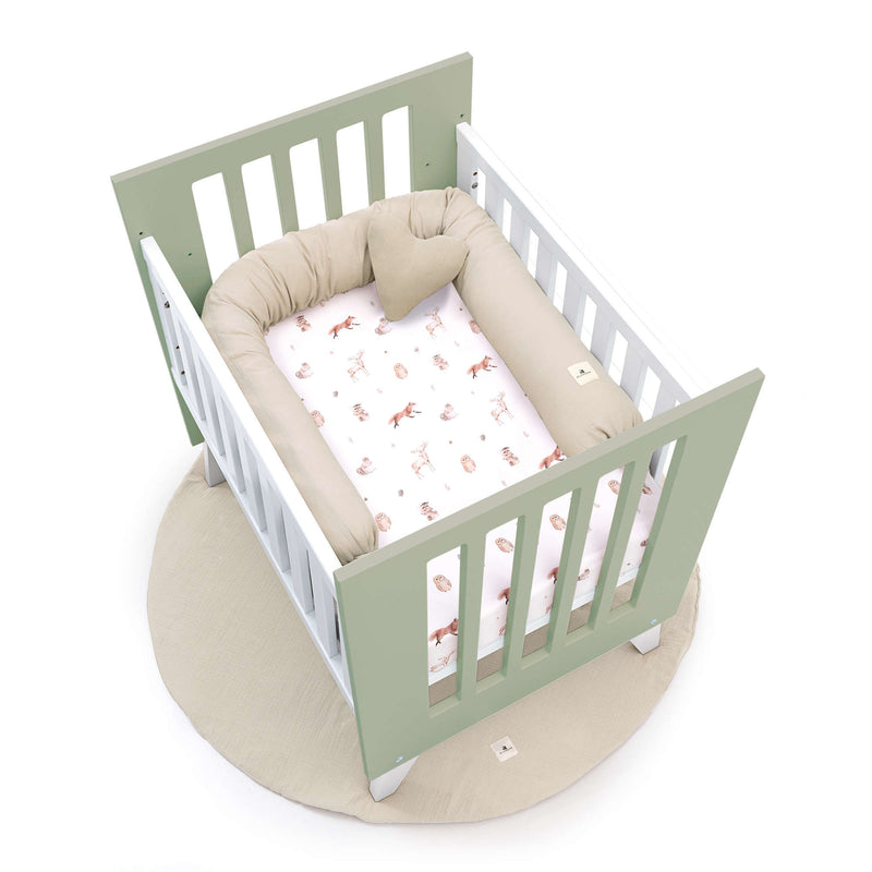 Culla 60x80 cm per co-sleeping (5in1) bianco/verde-oliva · Nexo Uno Erba