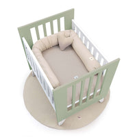 Culla 60x80 cm per co-sleeping (5in1) bianco/verde-oliva · Nexo Uno Erba