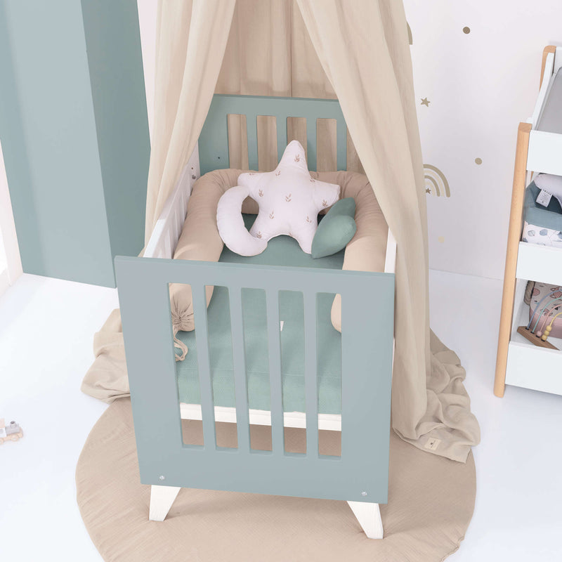 Culla 60x80 cm per co-sleeping (5in1) bianco/verde eucalipto · Nexo Uno Eucalyptus