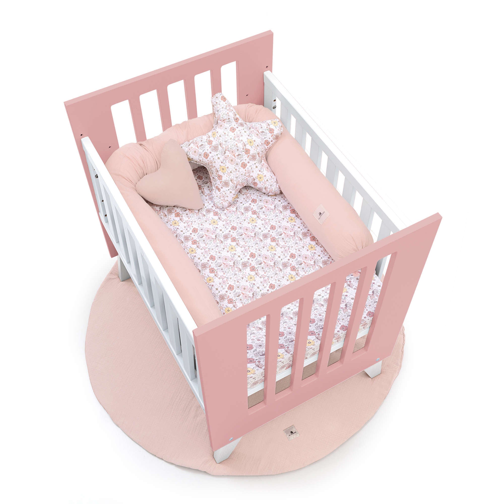 Culla 60x80 cm per co-sleeping (5in1) bianco/rosa · Nexo Uno Quarzo
