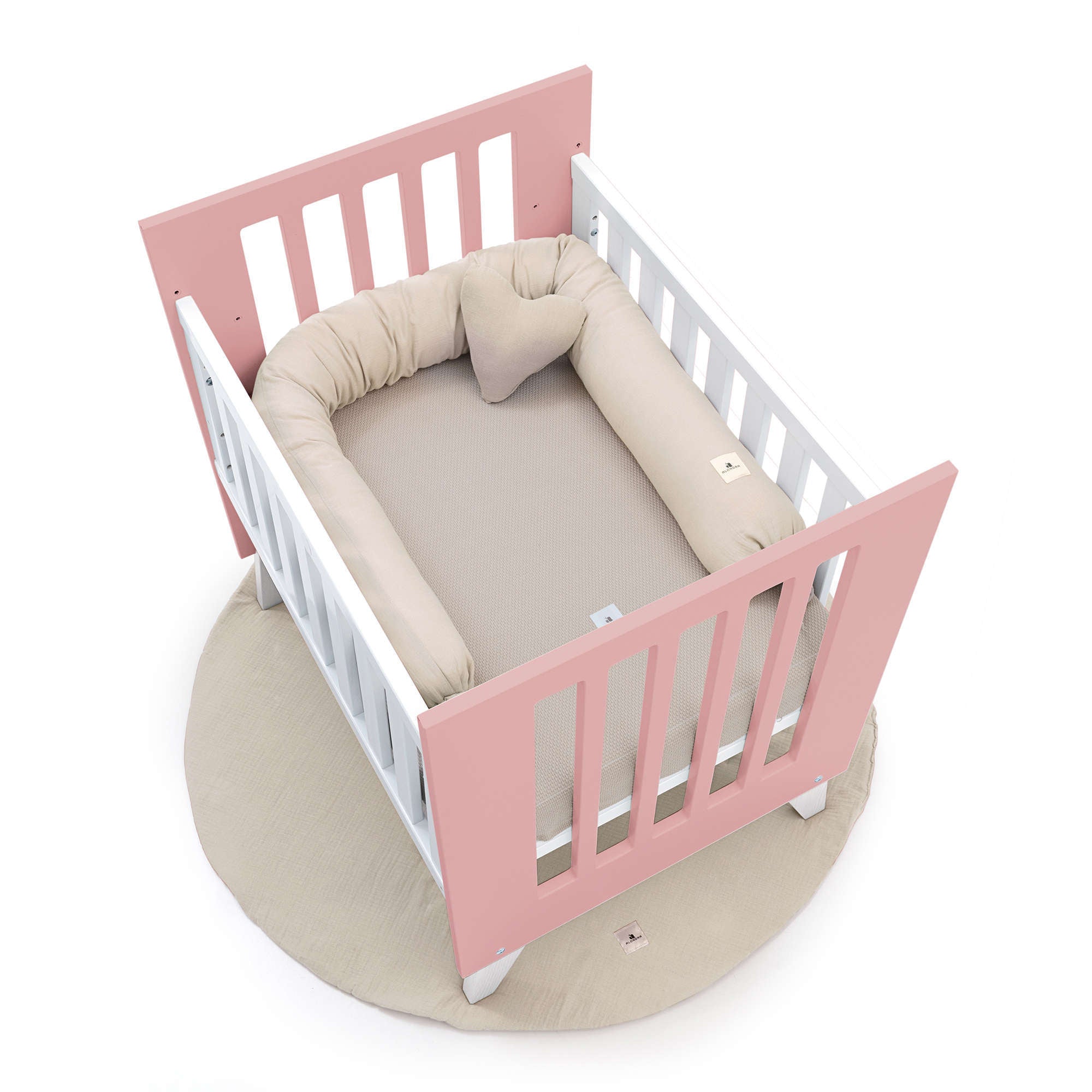 Culla 60x80 cm per co-sleeping (5in1) bianco/rosa · Nexo Uno Quarzo