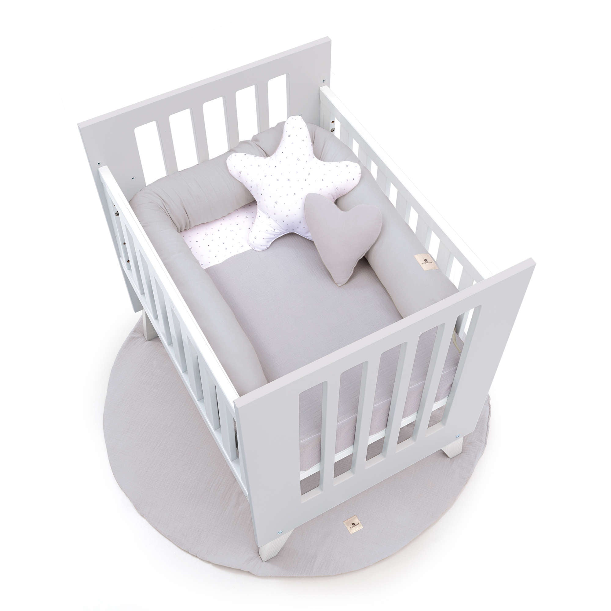 Culla 60x80 cm per co-sleeping (5in1) bianco/grigio · Nexo Uno Grey