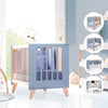 Lettino co-sleeping 60x120 cm (4in1) legno/celeste · Nexor Blue Denim
