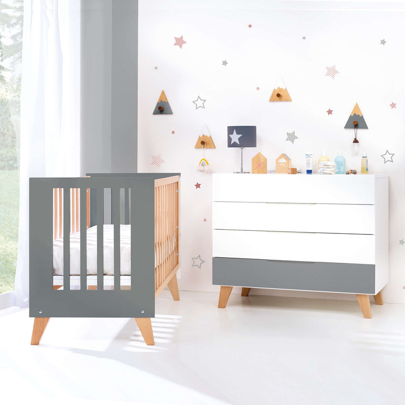 Lettino co-sleeping 60x120 cm (4in1) legno/antracite · Nexor C187R-M5895