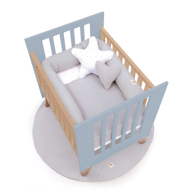 Culla co-sleeping 60x80 cm (5in1) legno/blu · Nexor Uno Blu denim