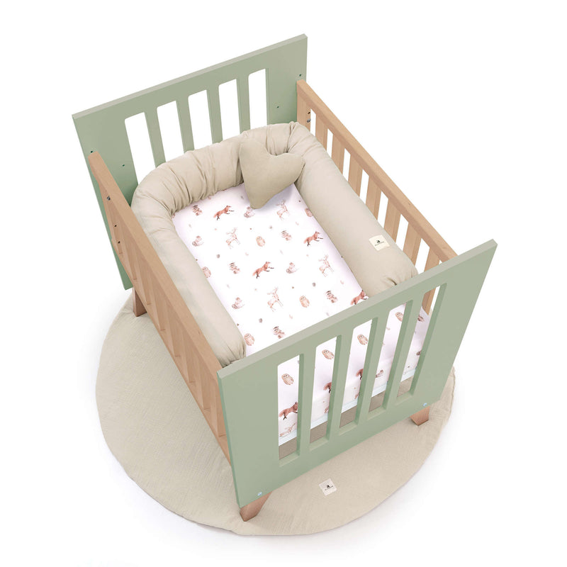 Culla co-sleeping 60x80 cm (5in1) legno/verde-oliva · Nexor Uno Erba