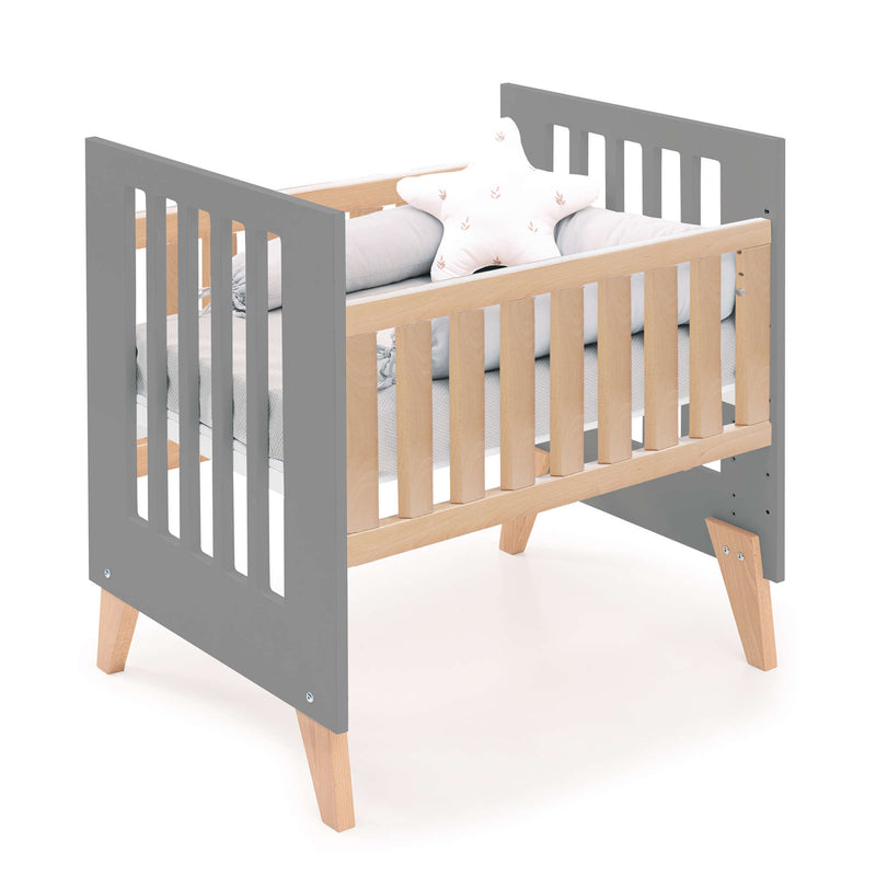 Culla co-sleeping 60x80 cm (5in1) legno/antracite · Nexor Uno Antracita