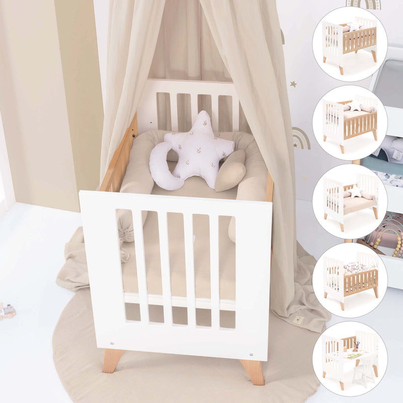 Culla co-sleeping 60x80 cm (5in1) legno/bianco · Nexor Uno White