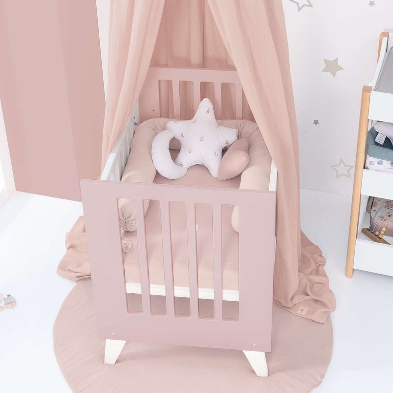 Culla 60x80 cm per co-sleeping (5in1) bianco/rosa chiaro · Nexo Uno Flamingo
