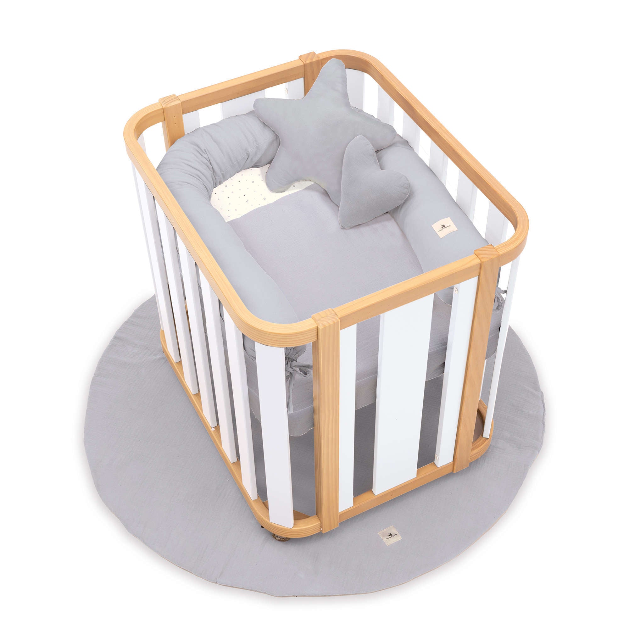 Culla ovale 55x70 cm legno/bianco · Crea Plus Uno C354-M5011