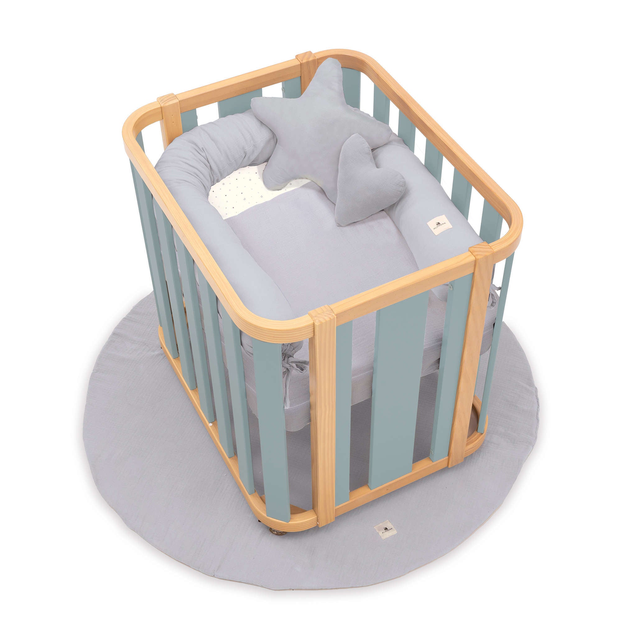 Culla ovale 55x70 cm legno/verde · Crea Plus Uno C354-M5057