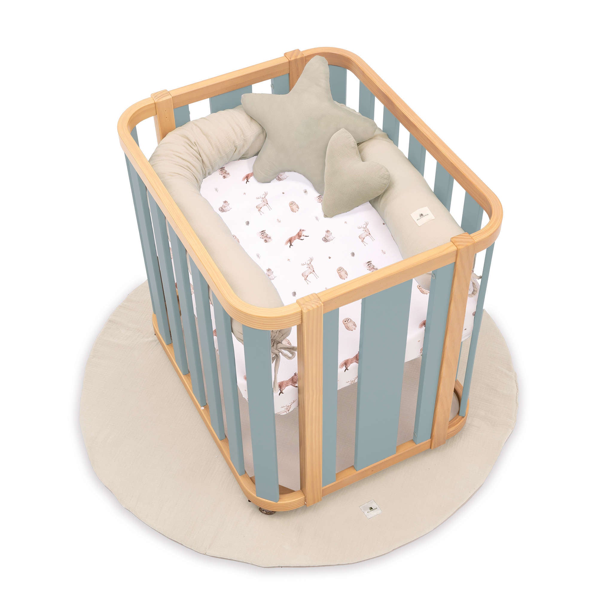 Culla ovale 55x70 cm legno/verde · Crea Plus Uno C354-M5057