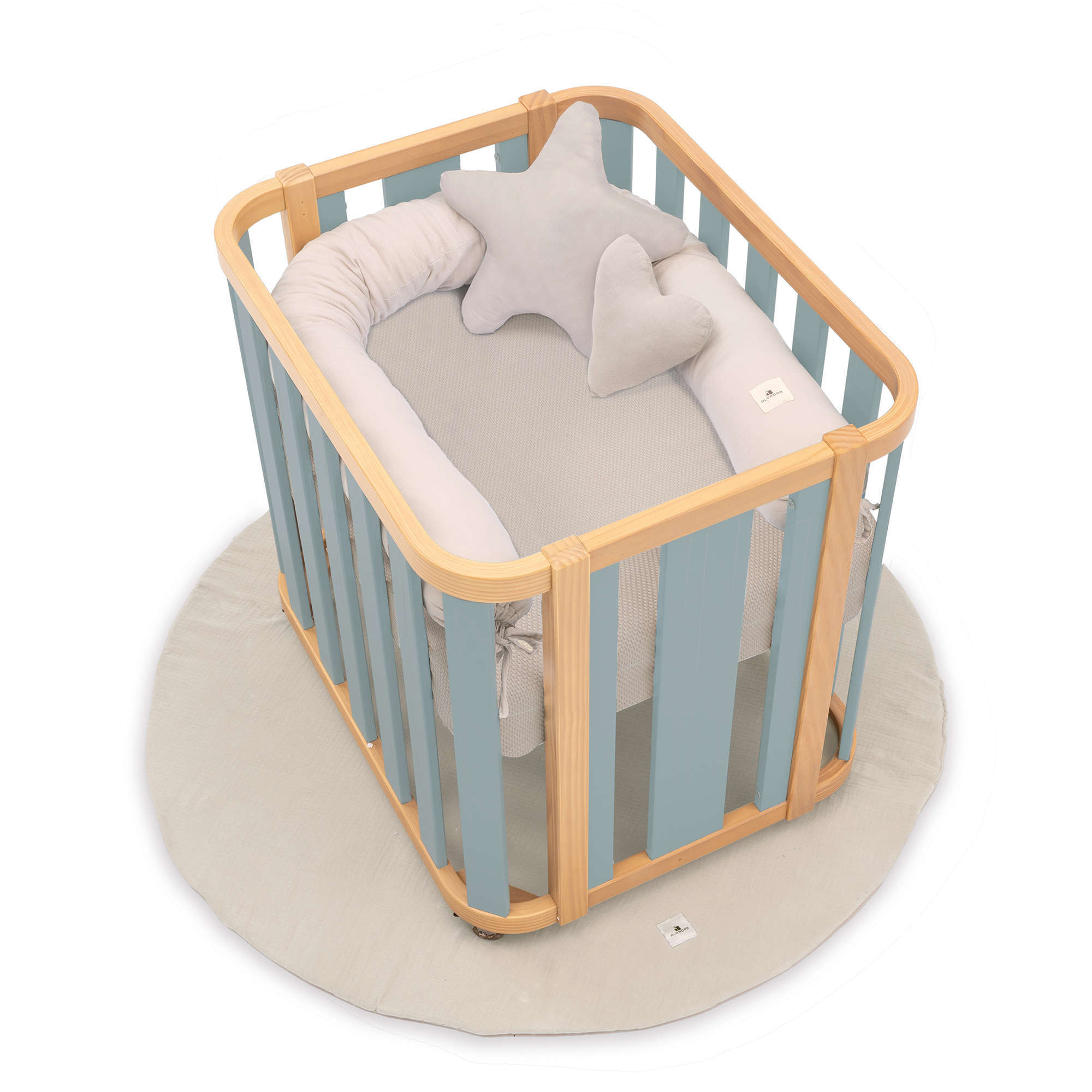 Culla ovale 55x70 cm legno/verde · Crea Plus Uno C354-M5057