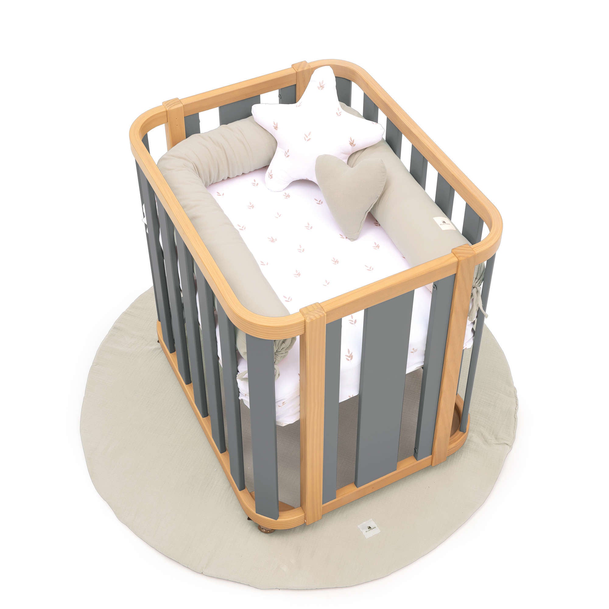 Culla ovale 55x70 cm legno/grigio · Crea Plus Uno C354-M5058