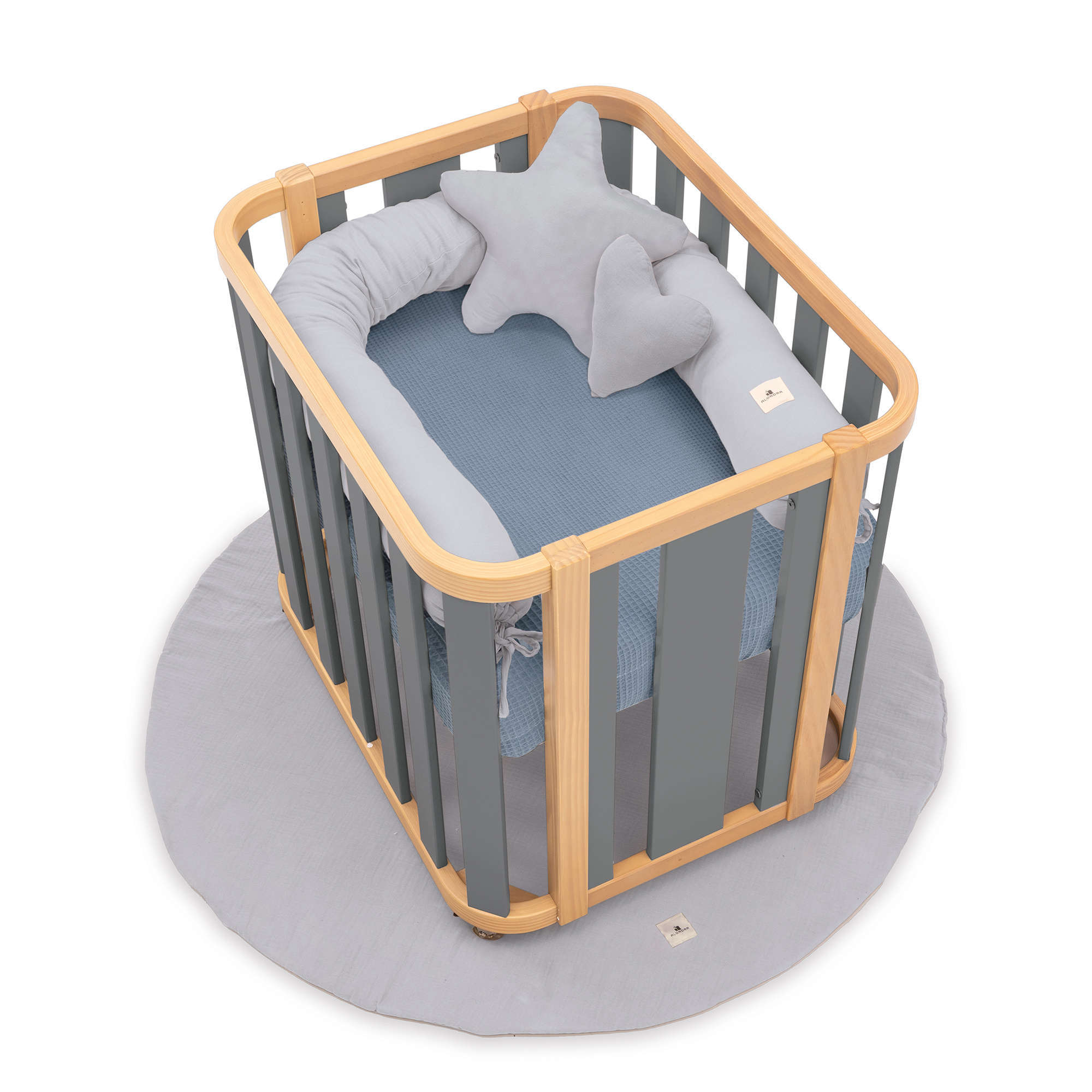 Culla ovale 55x70 cm legno/grigio · Crea Plus Uno C354-M5058