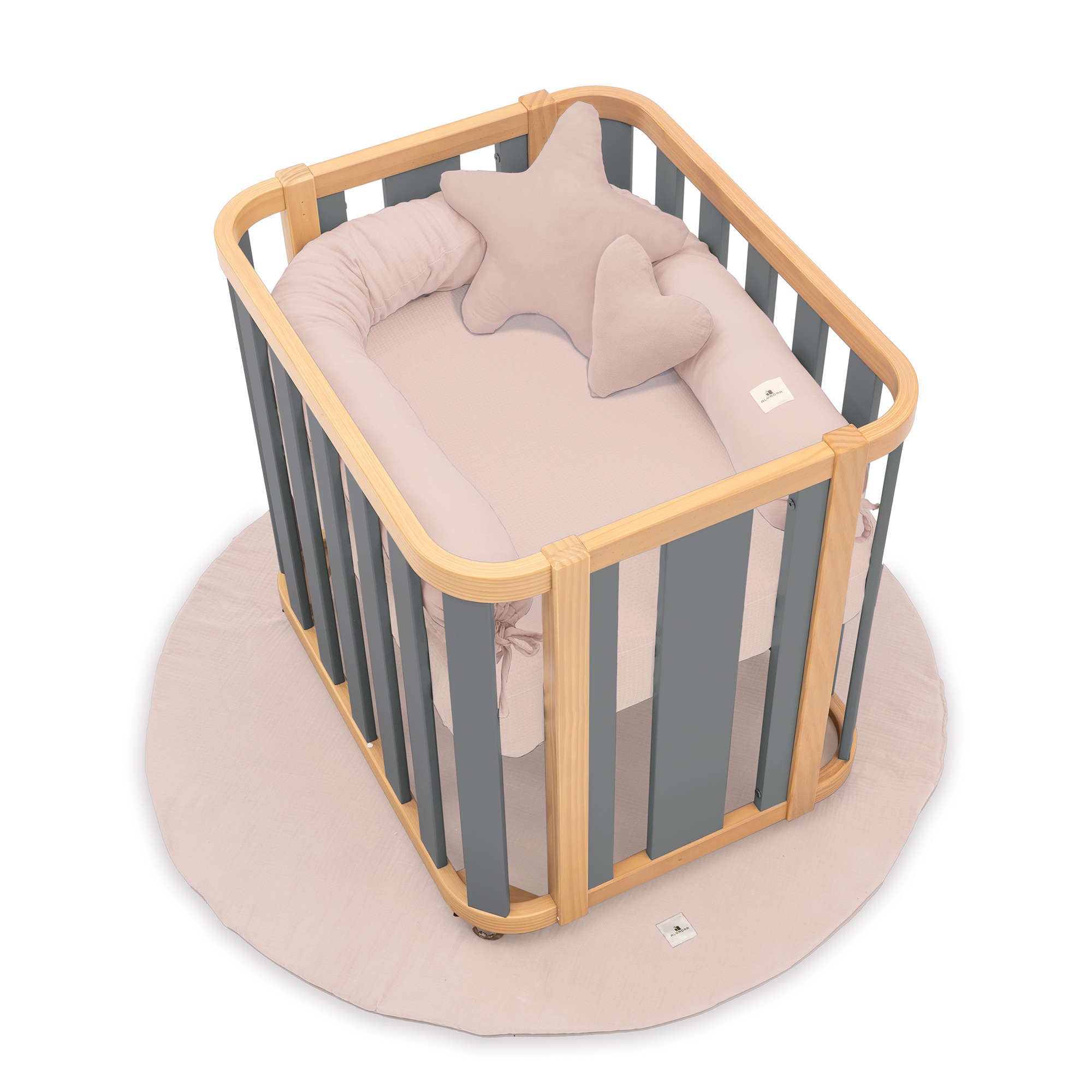 Culla ovale 55x70 cm legno/grigio · Crea Plus Uno C354-M5058