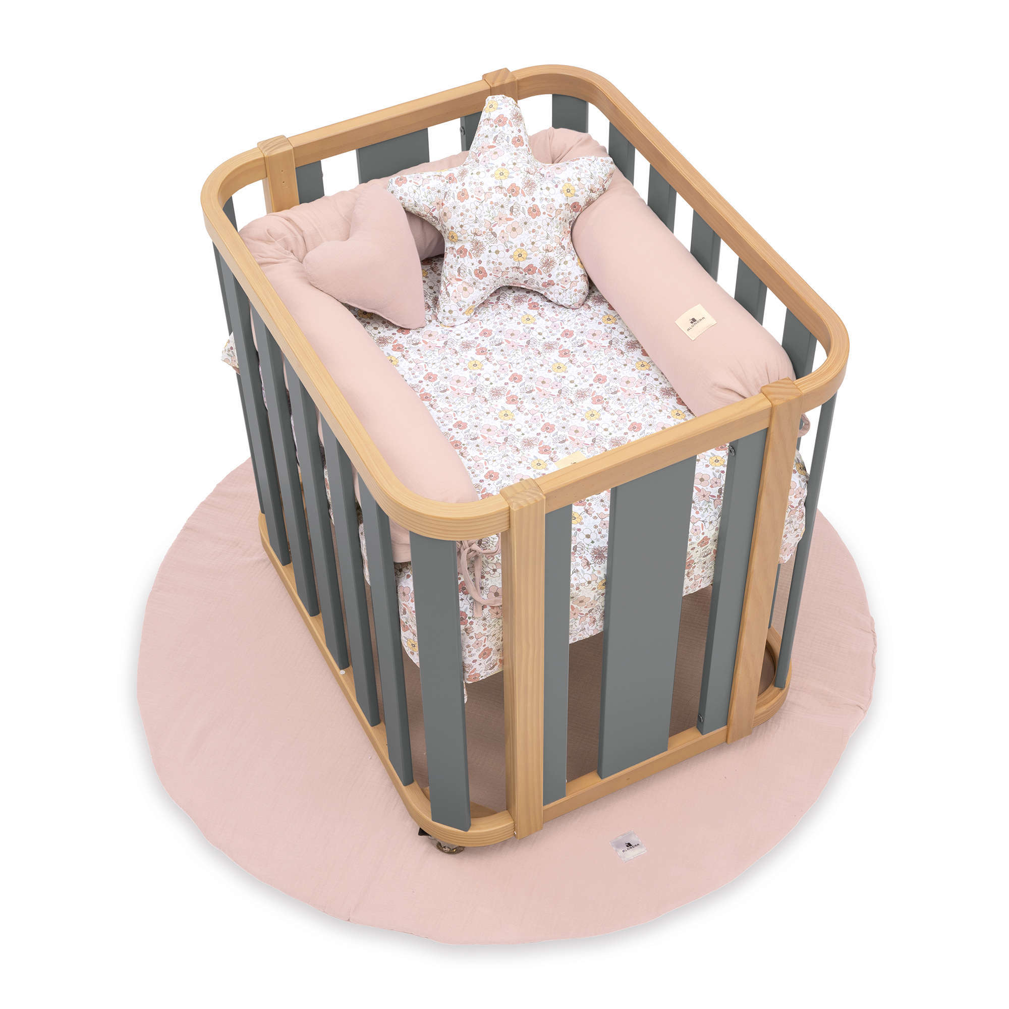 Culla ovale 55x70 cm legno/grigio · Crea Plus Uno C354-M5058