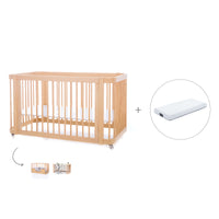 Lettino-letto bambini (3in1) 70x140 cm legno · Crea Due Nomad C300-M5000