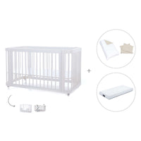 Lettino-letto bambini (3in1) 70x140 cm bianco · Crea Due Bianco C300-M1100