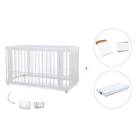 Lettino-letto bambini (3in1) 70x140 cm bianco · Crea Due Bianco C300-M1100