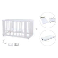 Lettino-letto bambini (3in1) 70x140 cm bianco · Crea Due Bianco C300-M1100