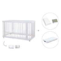 Lettino-letto bambini (3in1) 70x140 cm bianco · Crea Due Bianco C300-M1100