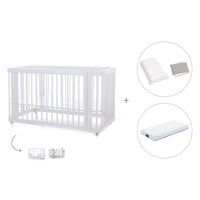 Lettino-letto bambini (3in1) 70x140 cm bianco · Crea Due Bianco C300-M1100