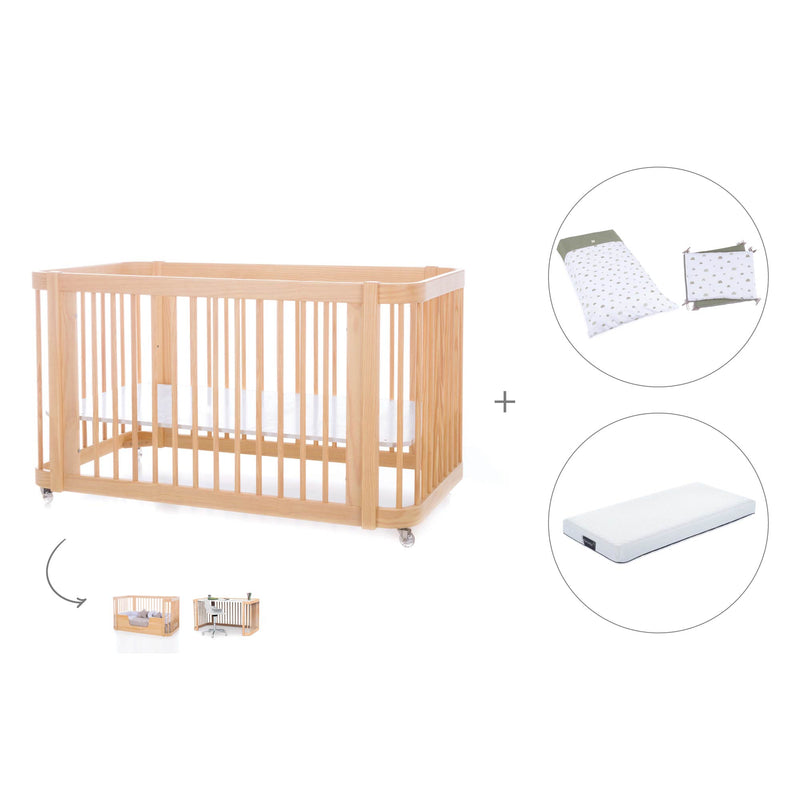 Lettino-letto bambini (3in1) 70x140 cm legno · Crea Due Nomad C300-M5000