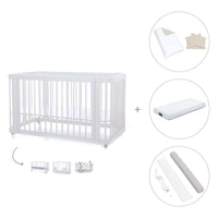 Lettino-letto bambini (3in1) 70x140 cm bianco · Crea Due Bianco C300-M1100