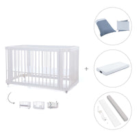 Lettino-letto bambini (3in1) 70x140 cm bianco · Crea Due Bianco C300-M1100