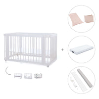 Lettino-letto bambini (3in1) 70x140 cm bianco · Crea Due Bianco C300-M1100