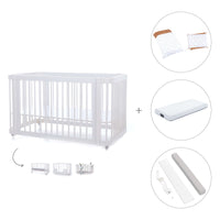 Lettino-letto bambini (3in1) 70x140 cm bianco · Crea Due Bianco C300-M1100