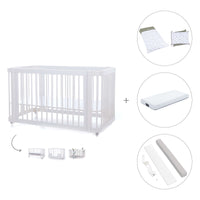 Lettino-letto bambini (3in1) 70x140 cm bianco · Crea Due Bianco C300-M1100