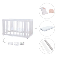 Lettino-letto bambini (3in1) 70x140 cm bianco · Crea Due Bianco C300-M1100
