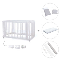 Lettino-letto bambini (3in1) 70x140 cm bianco · Crea Due Bianco C300-M1100