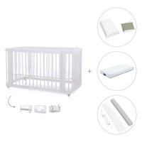 Lettino-letto bambini (3in1) 70x140 cm bianco · Crea Due Bianco C300-M1100