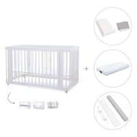 Lettino-letto bambini (3in1) 70x140 cm bianco · Crea Due Bianco C300-M1100