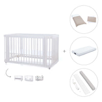 Lettino-letto bambini (3in1) 70x140 cm bianco · Crea Due Bianco C300-M1100