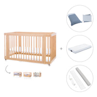 Lettino-letto bambini (3in1) 70x140 cm legno · Crea Due Nomad C300-M5000