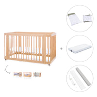 Lettino-letto bambini (3in1) 70x140 cm legno · Crea Due Nomad C300-M5000