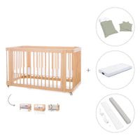 Lettino-letto bambini (3in1) 70x140 cm legno · Crea Due Nomad C300-M5000