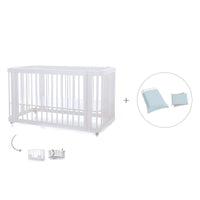 Lettino-letto bambini (3in1) 70x140 cm bianco · Crea Due Bianco C300-M1100