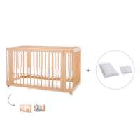 Lettino-letto bambini (3in1) 70x140 cm legno · Crea Due Nomad C300-M5000