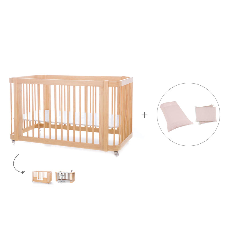 Lettino-letto bambini (3in1) 70x140 cm legno · Crea Due Nomad C300-M5000